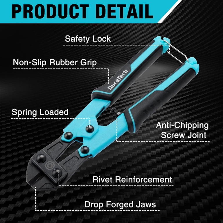 DuraTech 8-Inch Mini Bolt Cutter, Chrome Vanadium photo 2