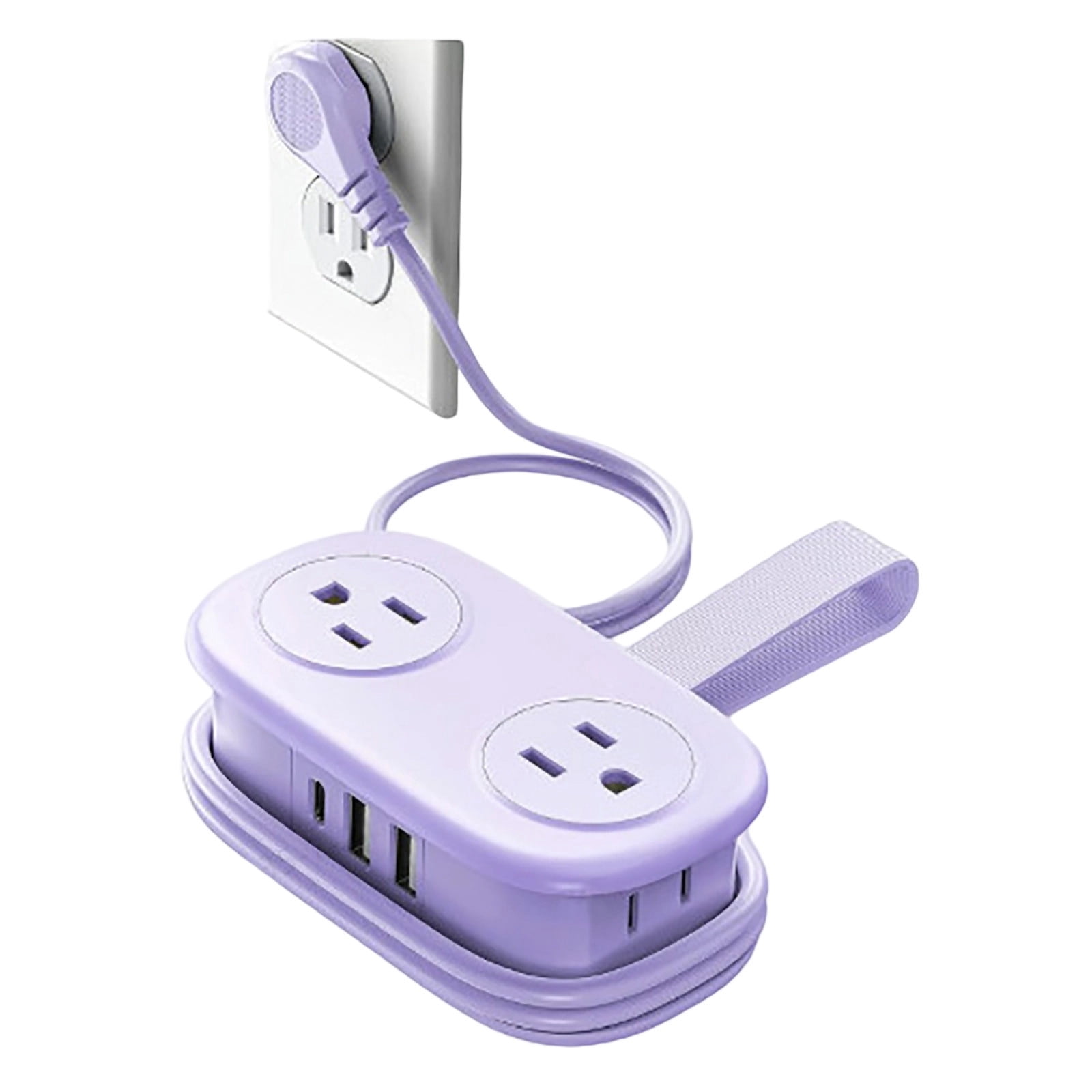 7 In One Power Strip Travel Power Strip With 4 AC USB Ports Extension Cord For Home College Dorm Electrical Tool