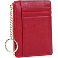 thumbnail image 3 of 1 paquete de 8 tarjetas para mujer, tarjetero individual, monedero con bolsillo frontal, color rojo JM, 3 of 5