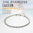 thumbnail image 2 of U7 Rope Chain Anklets Silver 3mm Braided Foot Chain Ankle Bracelet for Women, 2 of 8