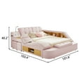 thumbnail image 2 of Multifunction Smart King Bed Frame, Upholstered Platform with Massage Recliner, Storage Drawers, Bluetooth Speaker, USB Charging Port, Adjustable Headboard, 2 of 8