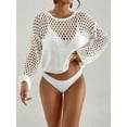 thumbnail image 5 of Bsubseach Bathing Suit Cover Up for Women Hollow Out Crochet Tops Round Neck Beach Coverups, 5 of 8