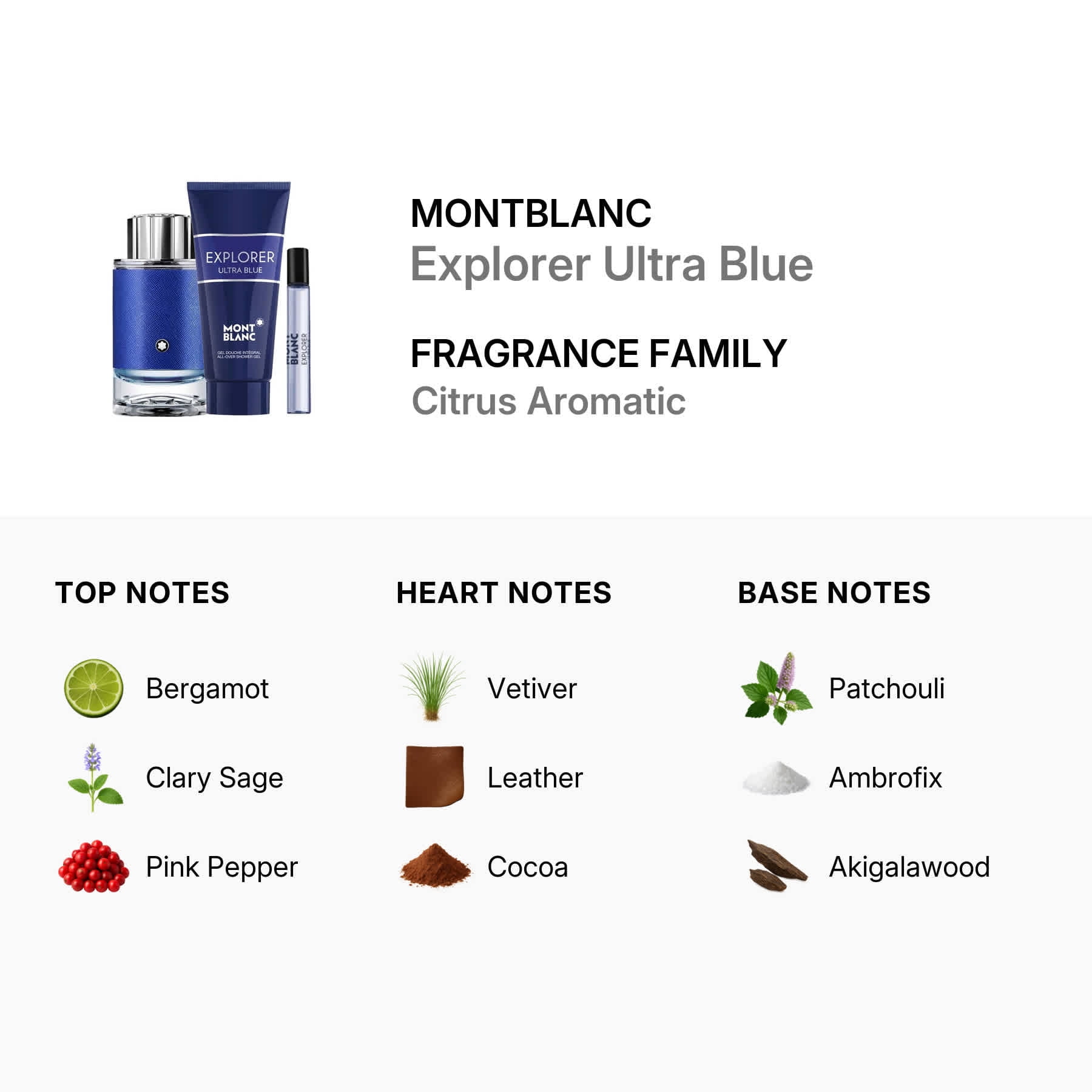 Mont Blanc Explorer Ultra Blue 3 Piece Gift Set - 3.3 Oz Eau De