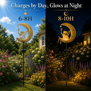 MEHOOM 32 Moon Fairy Solar Garden Lights, Decorative Solar Lights for Outside, Solar Powered Outdoor Lights, Outdoor Solar Lights for Walkway Yard Pathway Decor for Christmas Decorations