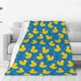 thumbnail image 4 of Salouo Rubber Duck Print Bed Blankets,Flannel Blanket Comfortable Air Conditioning Blanket Lightweight Blanket for Sofa Bed Travel & Couch -50"x40", 4 of 8