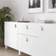 thumbnail image 5 of 4 Piezas Pomos de Cuero para Muebles, Tirador de Cajón, Tirador de Puerta de Gabinete, Manijas de Puerta de Cuero de PU Suave para Herrajes para Muebles de Cajón, Orificio único-Beige, 5 of 5