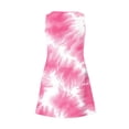 thumbnail image 5 of Blmnix Dress for Women Popover Boho Dresses Hawaiian Dresses Dress Mini Pink Crew Neck Sleeveless Antimicrobial Protection Womens Spring Dresses,L, 5 of 6