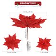 thumbnail image 3 of 12pcs Artificial Poinsettia for Christmas Wreaths, Garland Decorations and Holiday Crafts, 3 of 6