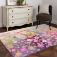 thumbnail image 3 of 4'x6' Area Rugs, Spring Floral Indoor Outdoor Area Rug for Living Room Bedroom, Modern Oil Painted Daisy Botanical Elegant Washable Bathroom Rugs Kitchen Floor Carpet Mats Home Decor Aesthetic, 3 of 8