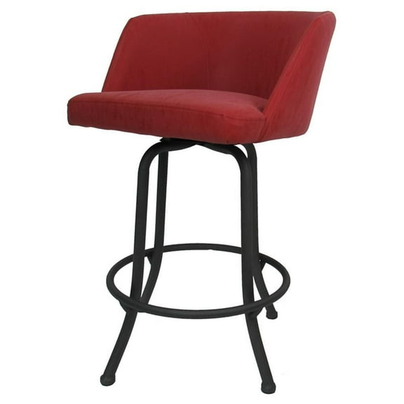Extra Tall Swivel Metal Bar Stool 34" Joey - Ruby - Grey