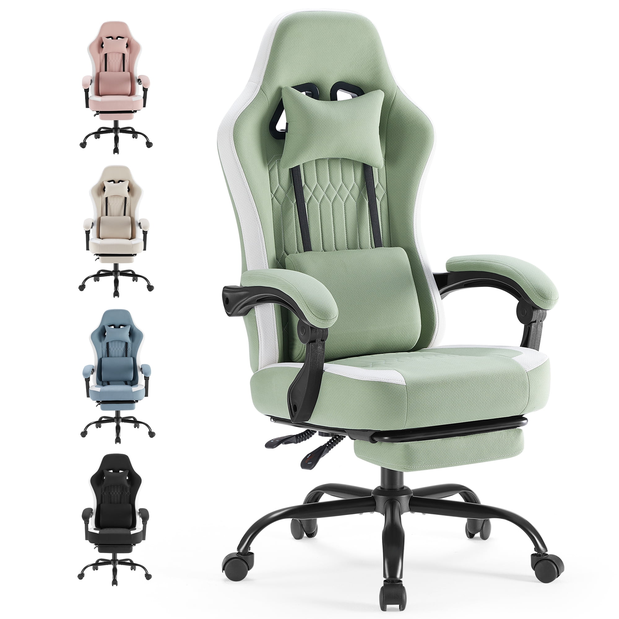 CONCETTA gaming chair, office chair with high backrest and computer chair, is an ergonomic adjustable rotating office chair. Available in black, white, khaki, pink and blue.