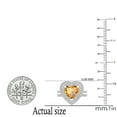 thumbnail image 4 of Dazzlingrock Collection 8mm Heart Citrine & Round White Diamond Double Halo Engagement Ring Set for Women (0.65 ctw, Color I-J, Color I1-I2) in 18K White Gold, Size 9, 4 of 5