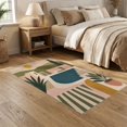 thumbnail image 2 of ODIKA 5'x7' Washable Area Rug Non-Slip, Chair-Friendly Earthy Tones Geometric Landscape Abstract Modern Scene with Bold Shapes for Dining Room, Under Table, Home Office, 2 of 7