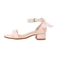 thumbnail image 4 of Girls Dress Shoes Low Heels Sandals Bow Pearl Ankle Strap Flower Girl Wedding Party Shoes Flower Girl Shoes 9.5-10 Years, 4 of 4