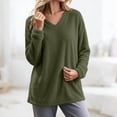 thumbnail image 6 of Yievot Women's Fleece Sweatshirts V Neck Long Sleeve Fall Top Solid Color Casual Warm Tunic Tops, 6 of 9