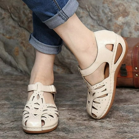 

YTJX Women s Fashion Casual Round Toe Hollow Out Wedges Sandals Shoes