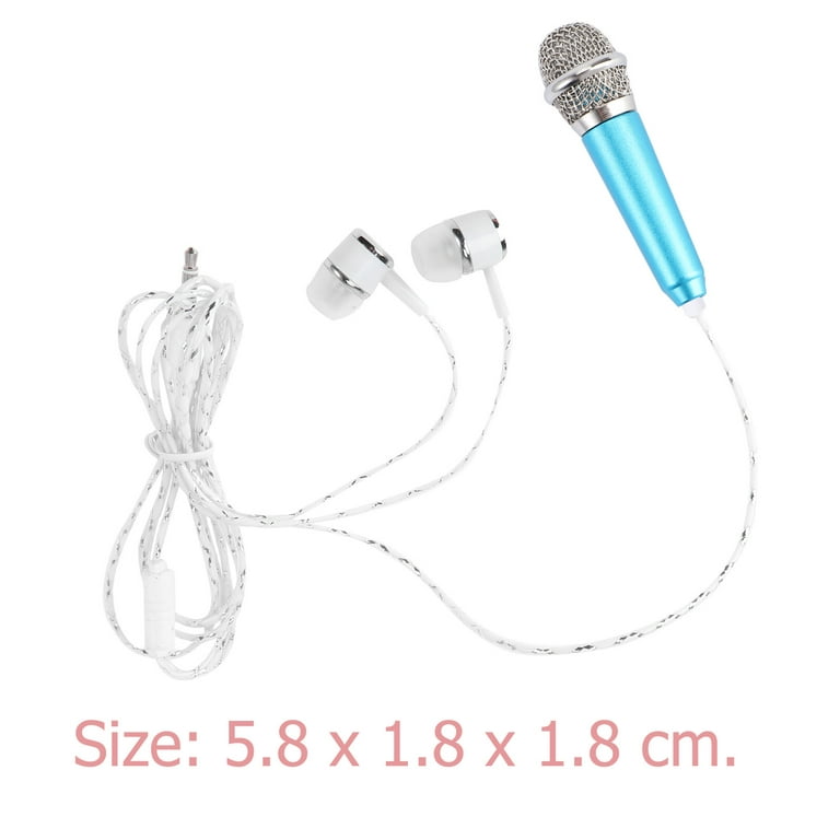 Mini Karaoke Microphone Mini Phone Microphone With Headphones For IOS (Sky  Blue)