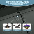 thumbnail image 6 of Modern Shade Horizon 12' x 24' Wood-Grain Hardtop Gazebo with LED Lights, Double Roof and Curtains, 6 of 8