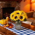 thumbnail image 4 of Fake Flowers , Sunflowers Artificial Flowers, Faux Flowers in Vase for Centerpiece Table Decorations, Fall Fake Plant Silk floral arrangements for Home Coffee Kitchen Dining Table Decor(B), 4 of 6