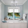 thumbnail image 3 of 2 Panels Kitchen Tier Curtains 39 Inch Length, Ocean Grommets Window Treatment Curtain, Palms Tropical Island Summer Beach Sea Water Thermal Curtains Drapes for Living Room/Bathroom, 3 of 9