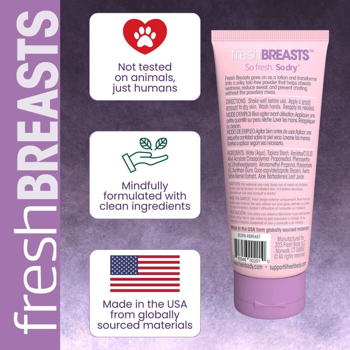 Fresh Breasts Hypoallergenic Liquid Powder  - Made in the USA