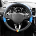 thumbnail image 2 of Universal Spectrum Microfiber Leather Steering Wheel Cover for Cars Trucks SUVs Blue/Black, 2 of 6