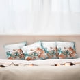 thumbnail image 7 of Ambesonne Exotic Throw Pillow Cover 4 Pack, Orchids Blossoms Floral, 16", Orange and Teal, 7 of 7