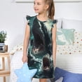 thumbnail image 4 of Balery Wave Ocean Animal Shark Camisón de princesa para niñas, pijama de algodón con mangas abullonadas, suave y bonito.-X-Large, 4 of 6