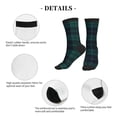 thumbnail image 5 of Women's Men's Deep Blue & Green Plaid Colorful Novelty Pattern Crew Athletic Socks, 5 of 7