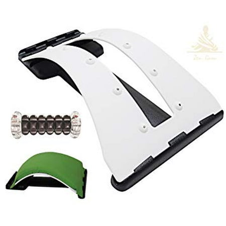 ZenGuru Back Support Stretcher and Foot Massage Roller Set – Best Home Remedy for Back & Foot Pain Relief – Spinal Decompression - Lumbar Traction Alignment Device - w/Magnetic (The Best Foot Spa Reviews)