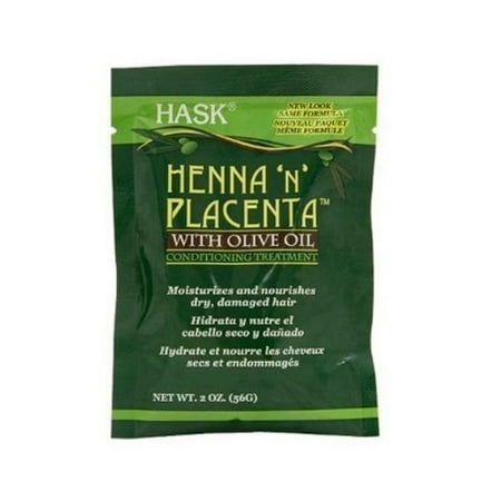 HASK Henna N Placenta With Olive Oil Conditioning Treatment, 2 oz