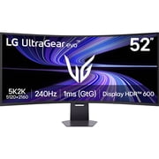 LG UltraGear 52 inch UHD 4K 240Hz AMD FreeSync Premium (Adaptive Sync) HDR600 USB-C 1ms Built-in Speaker Curved 5K2K Gaming Computer Monitor with Height Adjustable, Swivel & Tilt Stand 52G930B-B