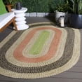 thumbnail image 3 of SAFAVIEH Braided Oswin Geometric Machine Washable Reversible Area Rug, Black/Light Green, 5' x 8' Oval, 3 of 13