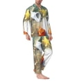 thumbnail image 2 of Sikiie Seashell On The Beach Mens Pajama Set, Soft Warm Long Sleeve Sleepwear, Cozy Button-Down Pjs for Men-X-Large, 2 of 7