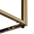 thumbnail image 6 of Modern Square End Side Table, Tempered Glass Top Metal Coffee Table, Gold, 6 of 7