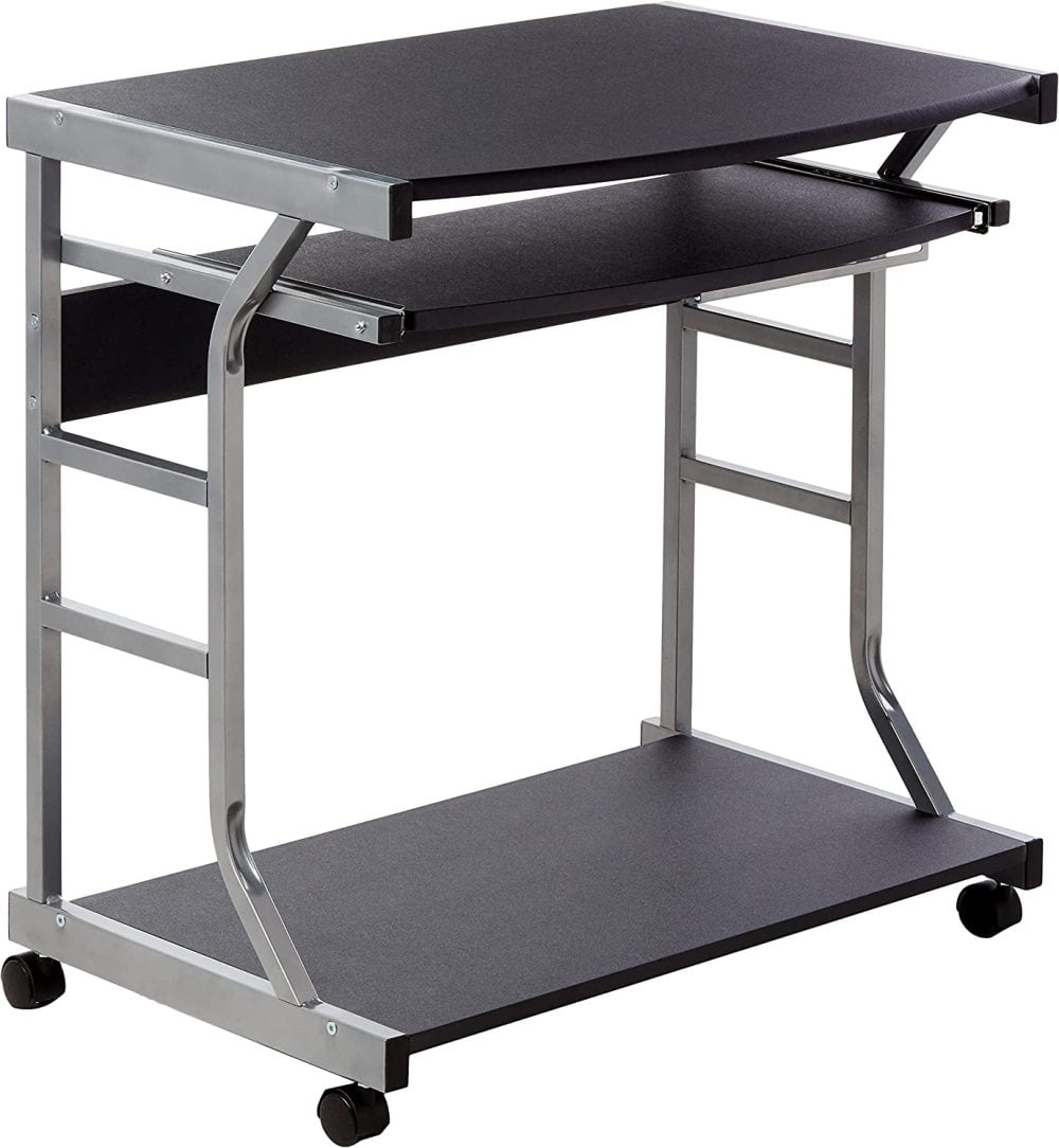 LAKeyen Berkeley Home Office Rolling Computer Table Desk with Pull Out