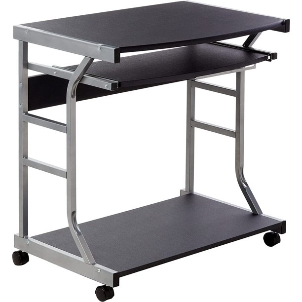 LAKeyen Berkeley Home Office Rolling Computer Table Desk with Pull Out