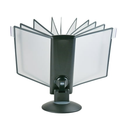 View-Adjust Rotary Reference Organizer with 10 display panels, displays up to 20 pages (Black)