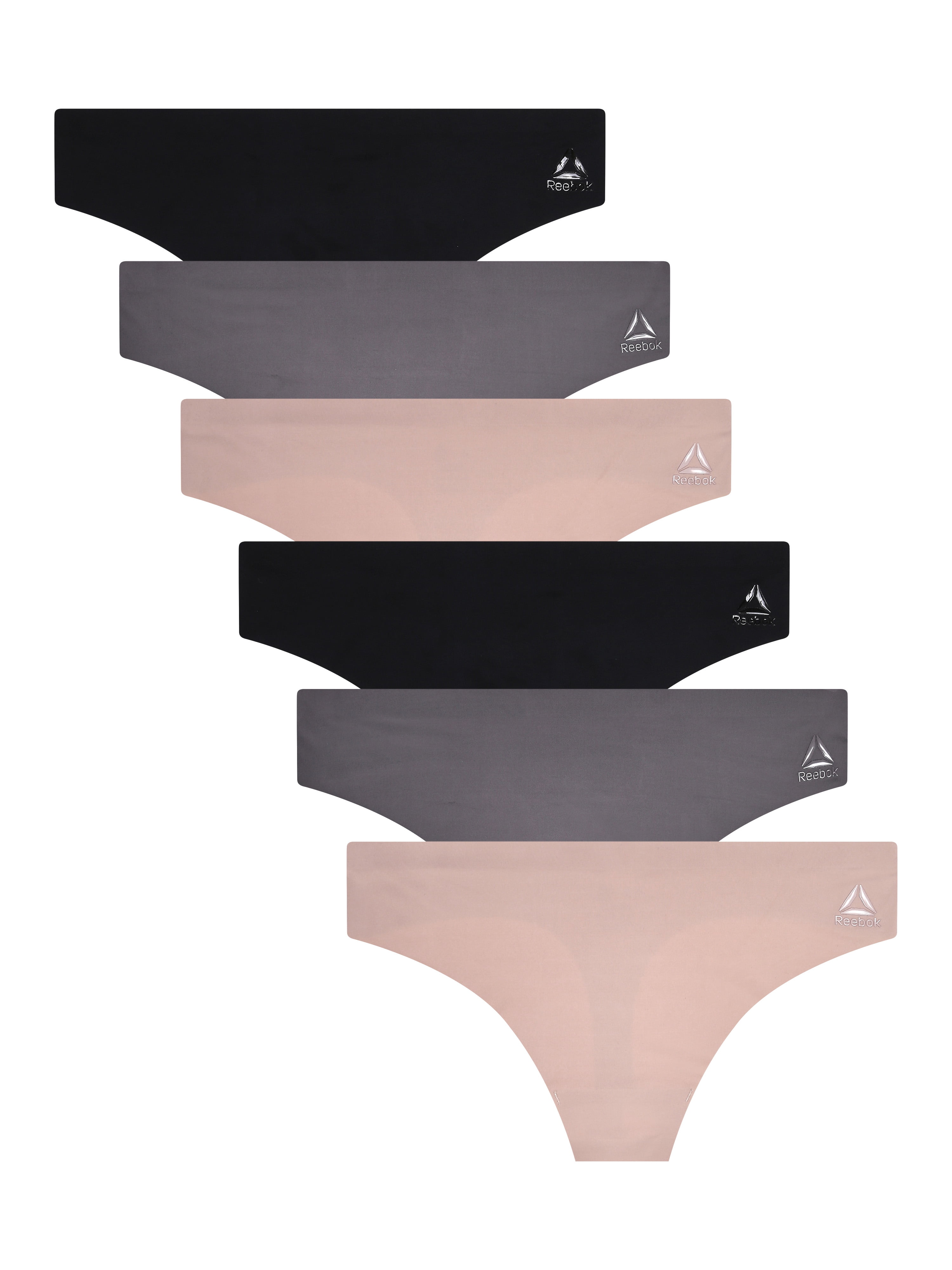 Reebok Women's Underwear Micro Bonded Thong Panties, 6-Pack, Sizes XS-3XL