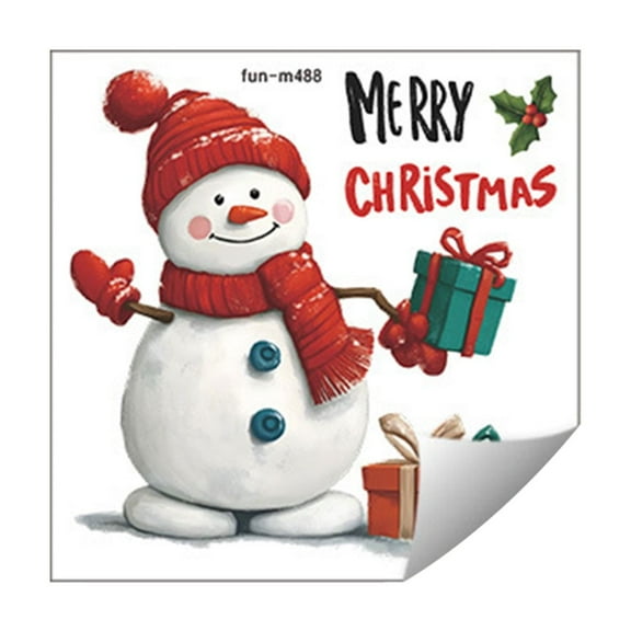 Cevemin Funny Snowman Bathroom Decoration Stickers - 29x29cm Colorful Holiday Window Clings for Glass, Walls & Home Decor