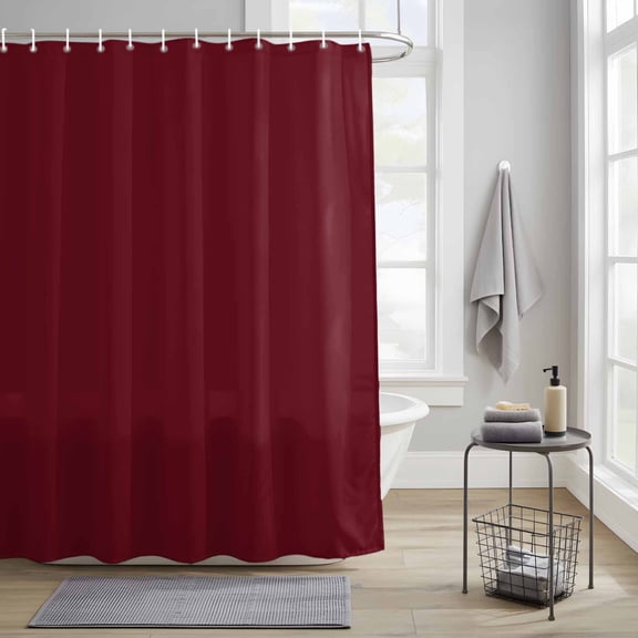 Bathroom Shower Curtain Wine Red Dark Maroon Waterproof Shower Curtains with Hooks, Burgundy Red Bath Curtains Bathtub Curtain Home Decor 36x72in