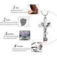thumbnail image 2 of Forever in My Heart Birthstone Personalized Double Steel Cross Urn Pendant Cremation Jewelry for Ashes Cross Ashes Keepsake, 2 of 3