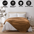 thumbnail image 6 of COKEEY Bedding Fleece Blanket Khaki Queen Size Khaki 300GSM Luxury Fuzzy Soft Anti-Static Microfiber Bed Blanket (90x90 Inch), 6 of 10