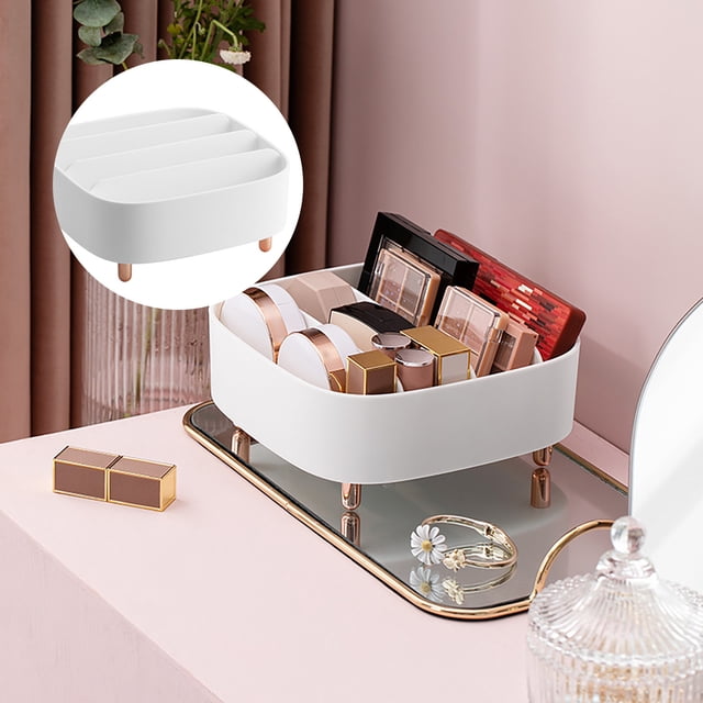 RKSTN storage box Makeup Organizer, Compact Desktop Skincares Display Case, 4 Spaces Eyeshadow Pallet Cosmetics Storage For Bathroom Countertop And Bedroom Vanity Dresser