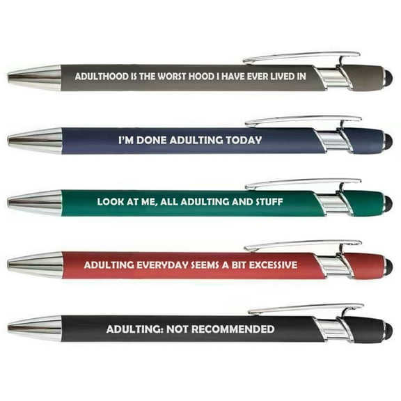 Or Something Set of 5 Pens Gift Funny Adulting (Set B)