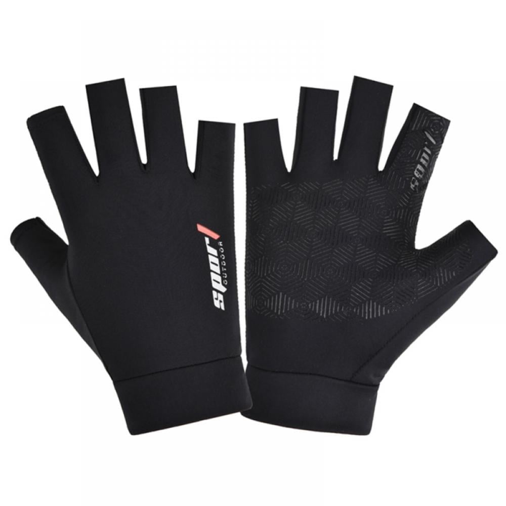 Sun Protection Anti-Slip Fishing Gloves Open/Half Fingers Driving Mittens 