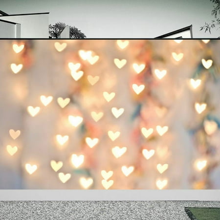 Generic Christmas Background 5X7FT Love Heart Light Photography Backdrops Vinyl Fabric Studio Photo Video Background Screen Curtain Props Christmas Valentine's Day Background ()