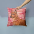 thumbnail image 2 of Carolines Treasures BB9743PW1414 Miniature Pinscher Love Fabric Decorative Pillow  14Hx14W multicolor, 2 of 4