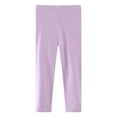 thumbnail image 2 of JUMEYU Girls School Uniform Pants Toddler and Baby Girls Leggings Pants Full Length Cotton Basic Leggings Stretchy Soft Leggings Pants 2T (Light Purple,2 Years), 2 of 4