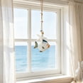 thumbnail image 5 of Wooden Coastal Wall Art, Hanging Beach Wall Decor with Rope, Nautical Wall Decor with Starfish & Seahorse & Fish for Bedroom Living Room, 5 of 7